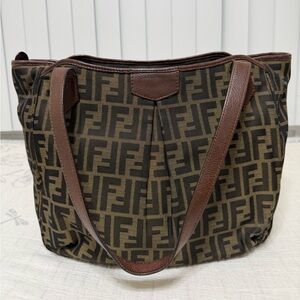 Fendi Black and Brown Monogram Tote